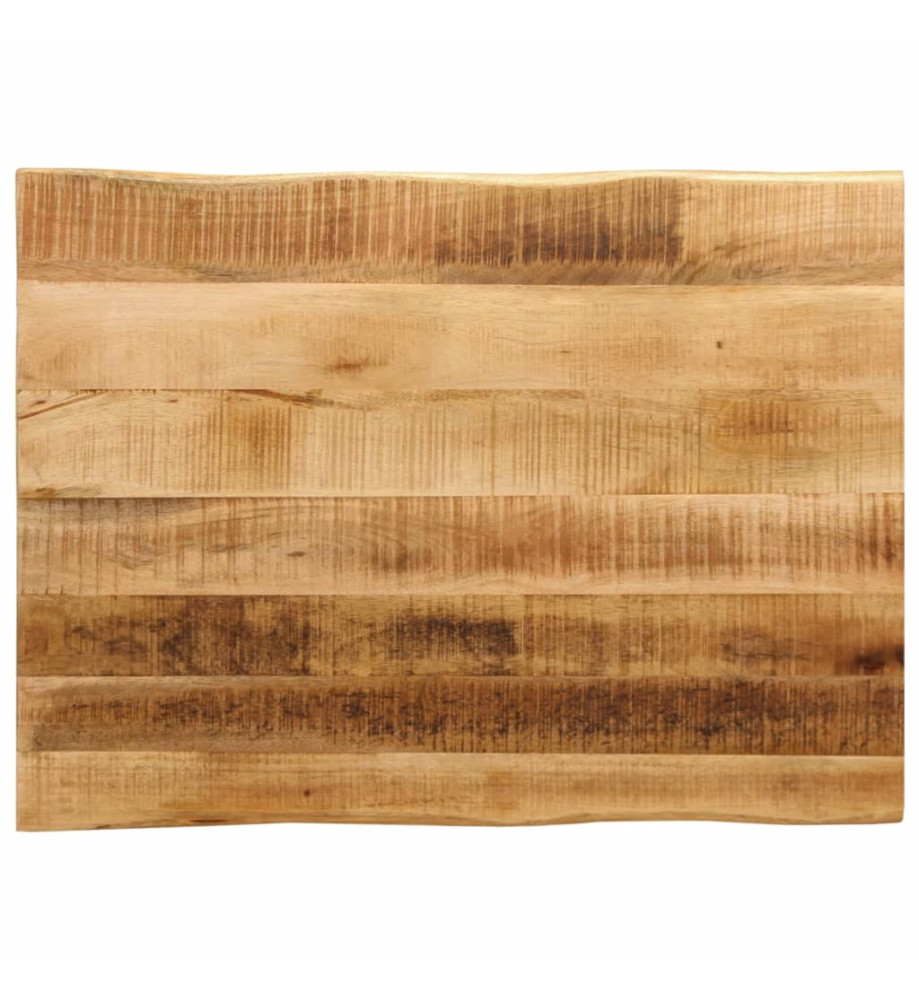 Dessus de table bord vivant 70x60x3,8 cm bois de manguier brut