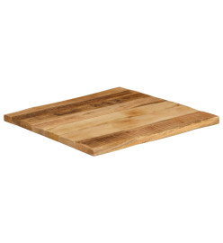 Dessus de table bord vivant 60x60x2,5 cm bois de manguier brut