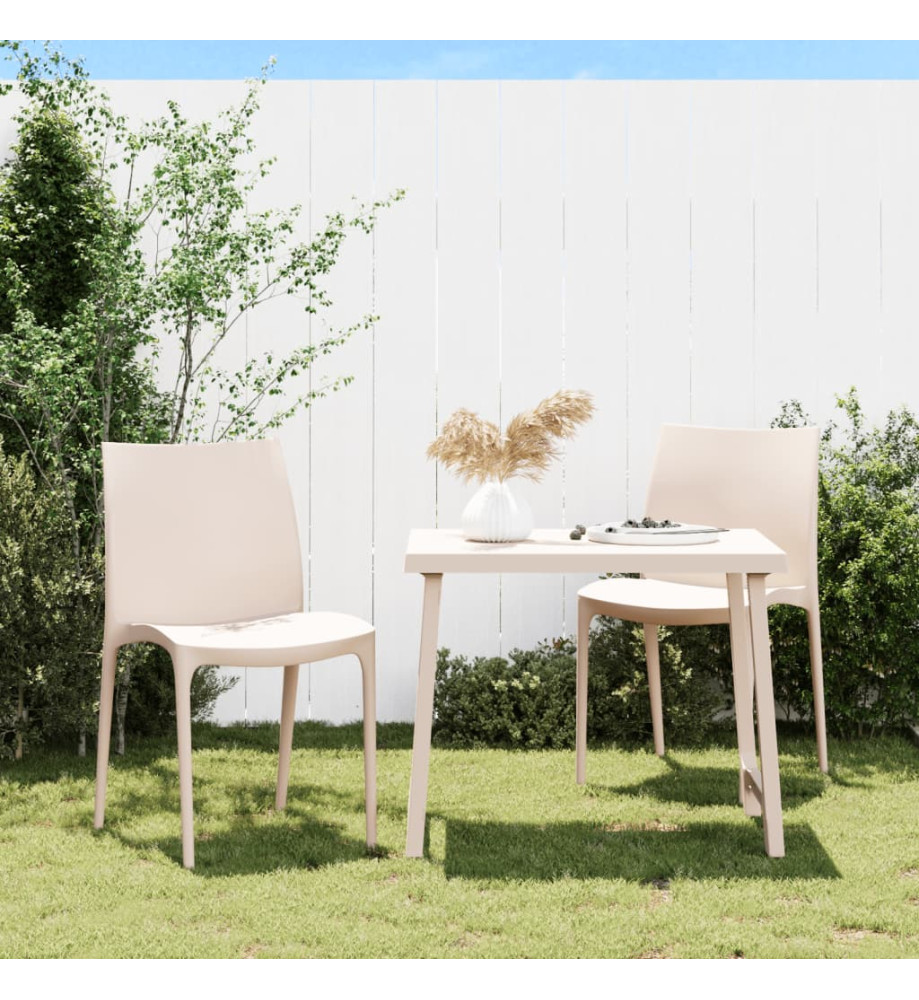 Chaises de jardin lot de 2 crème 50x46x80 cm polypropylène