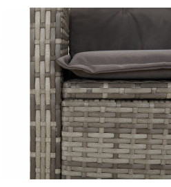 Ensemble à manger de jardin 5 pcs coussins gris résine tressée