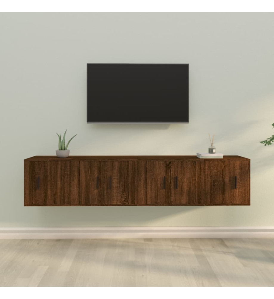 Ensemble de meubles TV 4 pcs Chêne marron Bois d'ingénierie