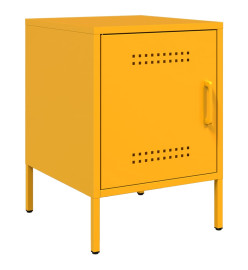 Tables de chevet 2 pcs jaune moutarde 36x39x50,5 cm acier