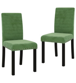 Chaises à manger lot de 2 vert foncé velours