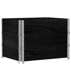 Colliers de palette 3 pcs noir 80x60 cm bois de pin solide