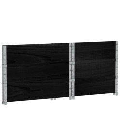 Colliers de palette 3 pcs noir 80x60 cm bois de pin solide