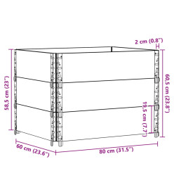 Colliers de palette 3 pcs noir 80x60 cm bois de pin solide