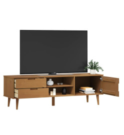 Meuble TV MOLDE Marron 158x40x49 cm Bois de pin massif