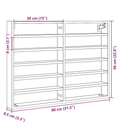 Armoire à vitrine chêne sonoma 80x8,5x58 cm bois d'ingénierie