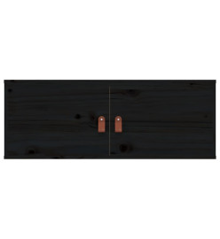 Armoire murale Noir 80x30x30 cm Bois de pin massif