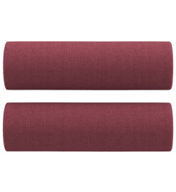 Ensemble de canapés 3 pcs avec coussins rouge bordeaux tissu