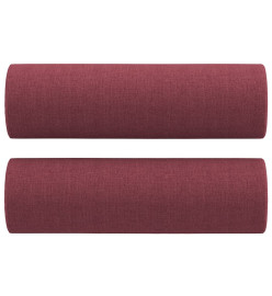 Ensemble de canapés 3 pcs avec coussins rouge bordeaux tissu