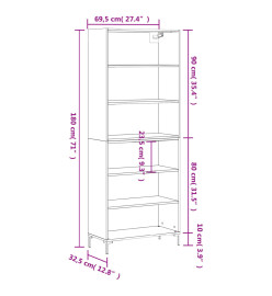 Buffet chêne sonoma 69,5x32,5x180 cm bois d'ingénierie