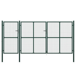 Portail de jardin Acier 400 x 200 cm Vert