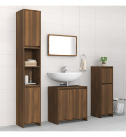 Ensemble de meubles de salle de bain 4 pcs Chêne marron