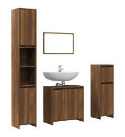 Ensemble de meubles de salle de bain 4 pcs Chêne marron