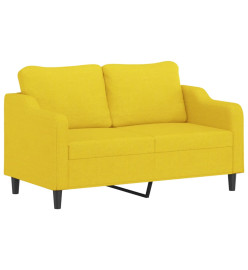 Ensemble de canapés 3 pcs avec coussins jaune clair tissu