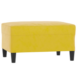 Ensemble de canapés 3 pcs avec coussins jaune velours