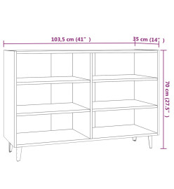 Buffet Sonoma gris 103,5x35x70 cm Aggloméré