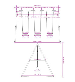 Ensemble de balançoire d'extérieur avec 3 balançoires