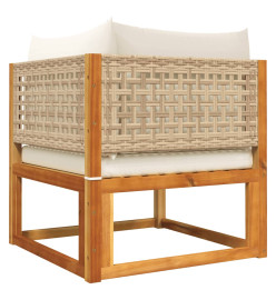 Salon de jardin avec coussins 10 pcs bois d'acacia solide