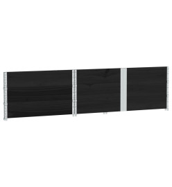 Colliers de palette 3 pcs noir 150x100 cm bois de pin solide