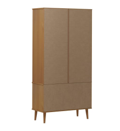 Armoire à vitrine MOLDE Marron 90x35x175 cm Bois de pin massif