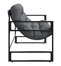 Banc de jardin avec coussin anthracite 113 cm acier