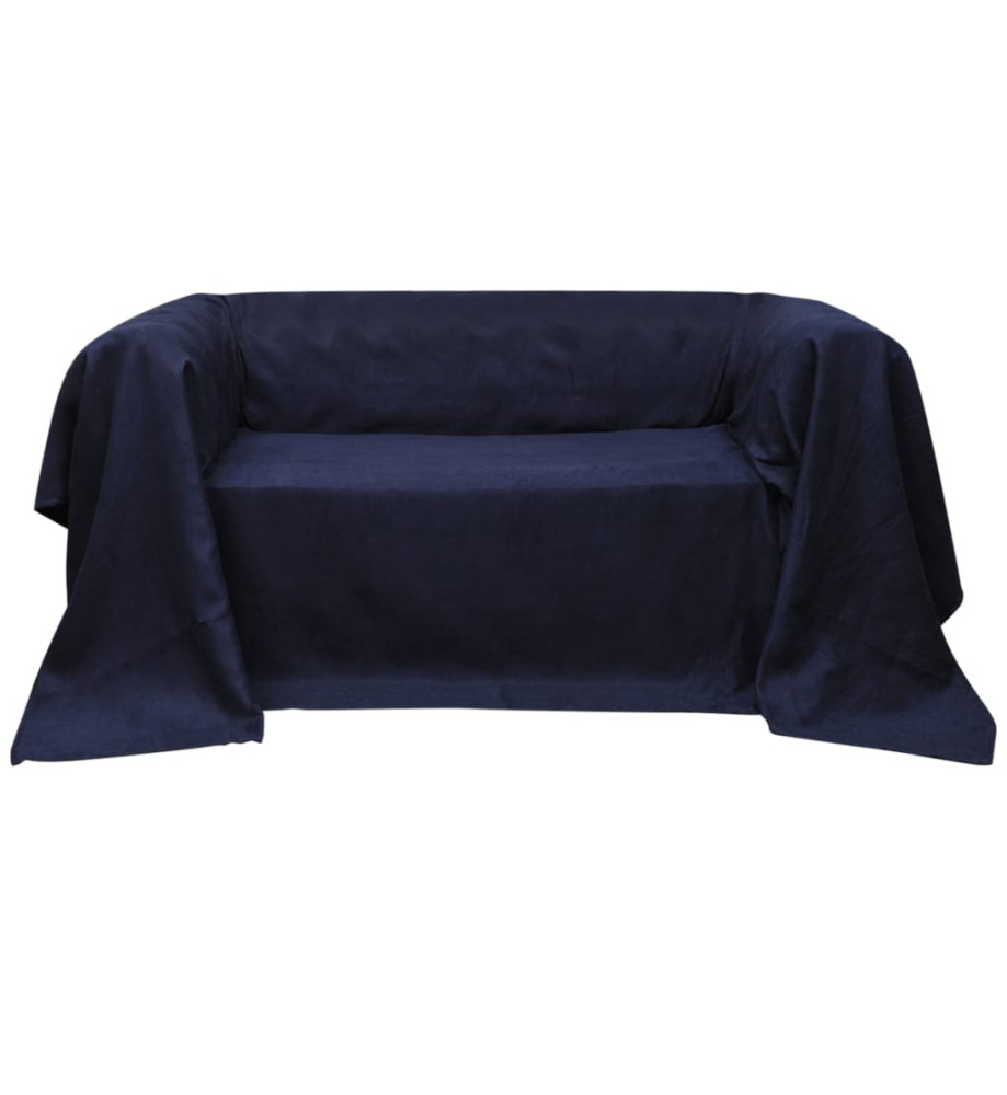 Housse de canapé Micro-suède Bleu marine 140x210 cm