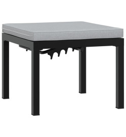 Salon de jardin avec coussins 4 pcs noir acier enduit de poudre