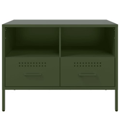 Meuble TV vert olive 68x39x50,5 cm acier laminé à froid