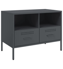 Meuble TV anthracite 68x39x50,5 cm acier laminé à froid