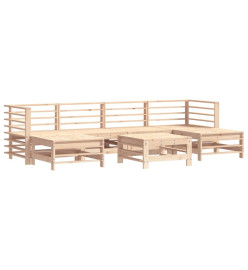 Salon de jardin 7 pcs avec coussins bois massif