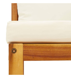 Canapé de jardin sans accoudoirs coussins bois massif d'acacia
