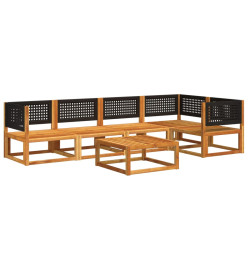 Salon de jardin avec coussins 6 pcs bois d'acacia solide