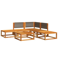 Salon de jardin avec coussins 6 pcs bois d'acacia solide