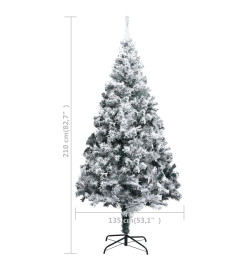 Arbre de Noël artificiel avec LED et boules Vert 210 cm PVC