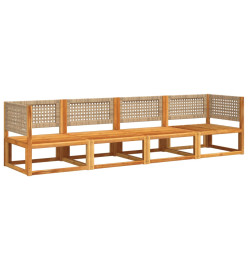 Salon de jardin avec coussins 4 pcs bois d'acacia massif