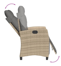 Ensemble à manger de jardin coussins 5 pcs mélange beige rotin