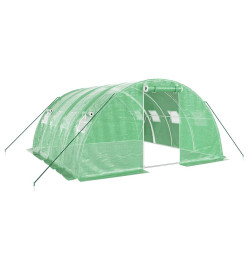 Serre avec cadre en acier vert 16 m² 4x4x2 m