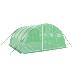 Serre avec cadre en acier vert 16 m² 4x4x2 m