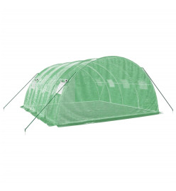 Serre avec cadre en acier vert 16 m² 4x4x2 m