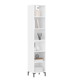 Buffet haut Blanc brillant 34,5x32,5x180 cm Bois d'ingénierie