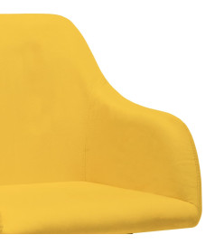 Chaises pivotantes à manger lot de 4 jaune tissu