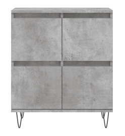 Buffets 2 pcs gris béton bois d'ingénierie