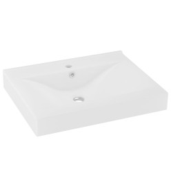 Lavabo avec trou de robinet Blanc mat 60x46 cm Céramique