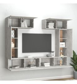 Ensemble de meubles TV 6 pcs Gris béton Bois d'ingénierie