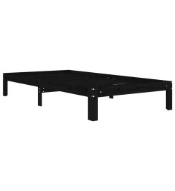 Cadre de lit Noir Bois de pin massif 100x200 cm