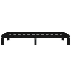 Cadre de lit Noir Bois de pin massif 100x200 cm