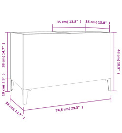 Armoire à disques gris béton 74,5x38x48 cm bois d'ingénierie