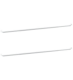 Tringles à rideau 2 pcs blanc et argenté 90-130 cm aluminium